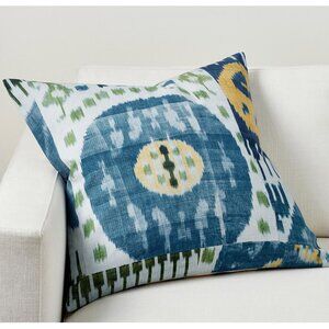 PAIR of Pottery Barn Enzo Ikat Reversible Pillow Cover 24 x 24. NWT